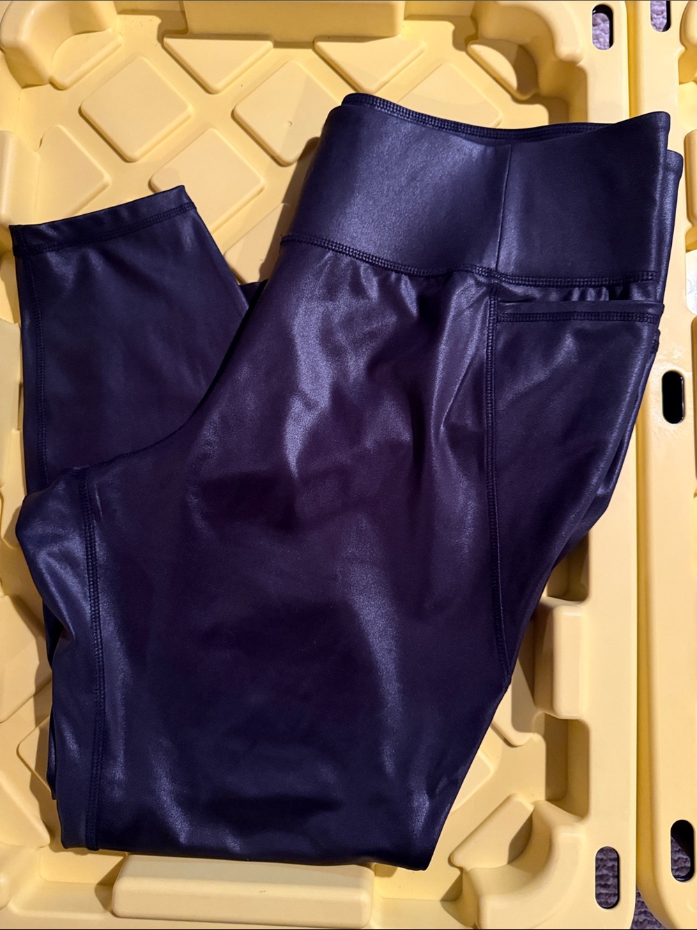 Lane Bryant Faux Leather Leggings in Deep Plum